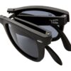 Matte black sunglasses with black lenses. Folding sunglasses.