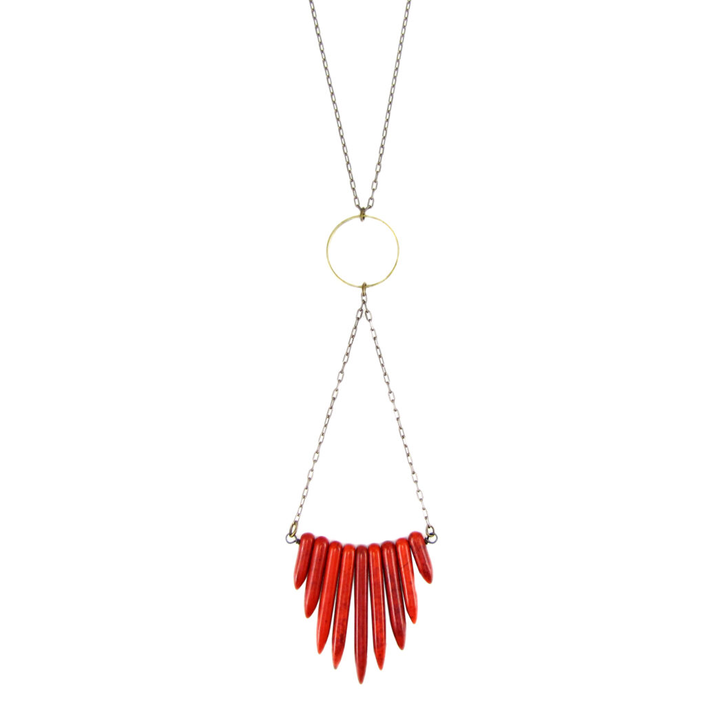 Red howlite necklace