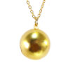 14-karat gold-plated golden orb locket necklace