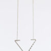 open arrow necklace in silver-long