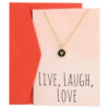 greeting card with gold heart necklace