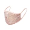 shiny sequin mesh face mask blush color